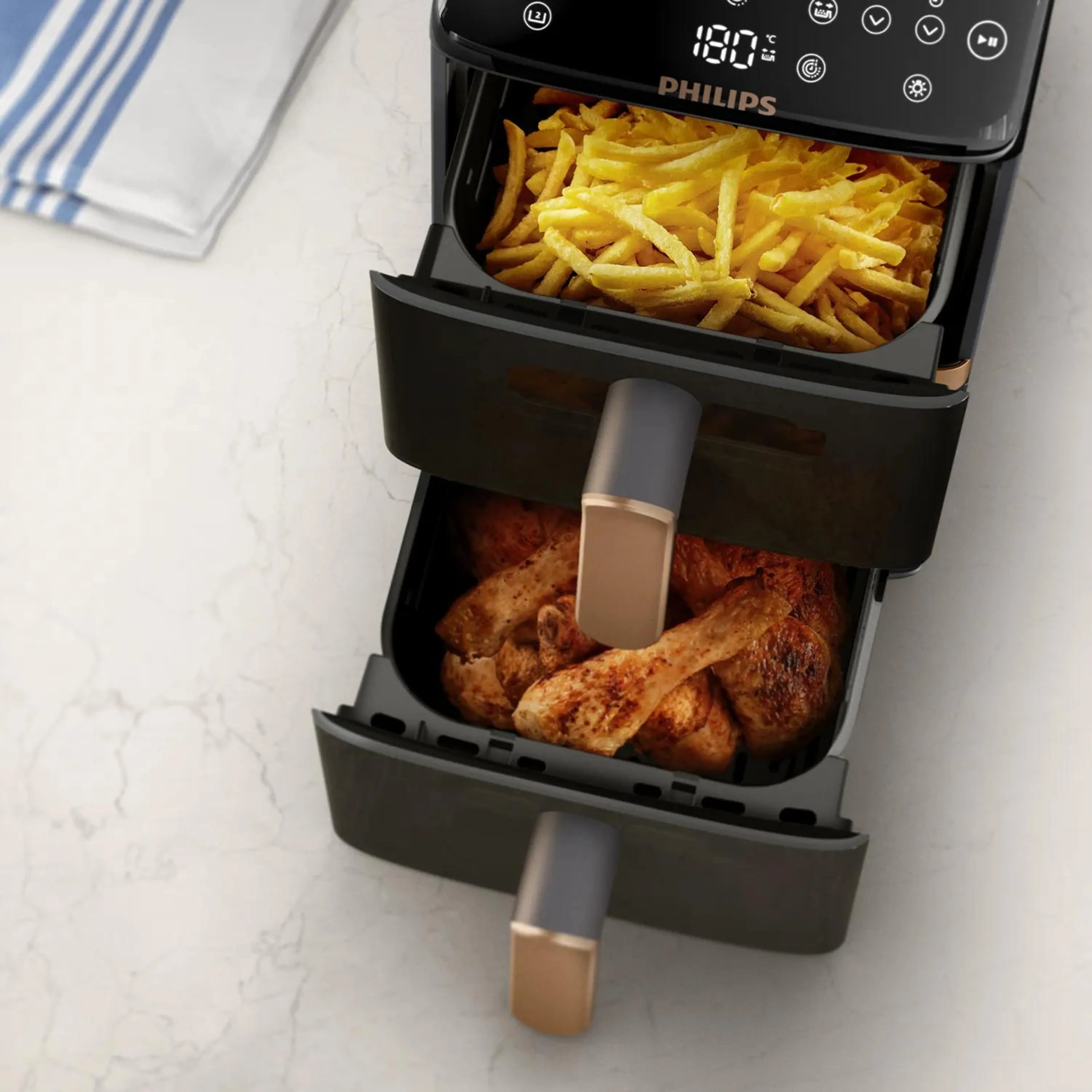 Philips 4000 series Dual Stack Airfryer Vertical Basket 10L