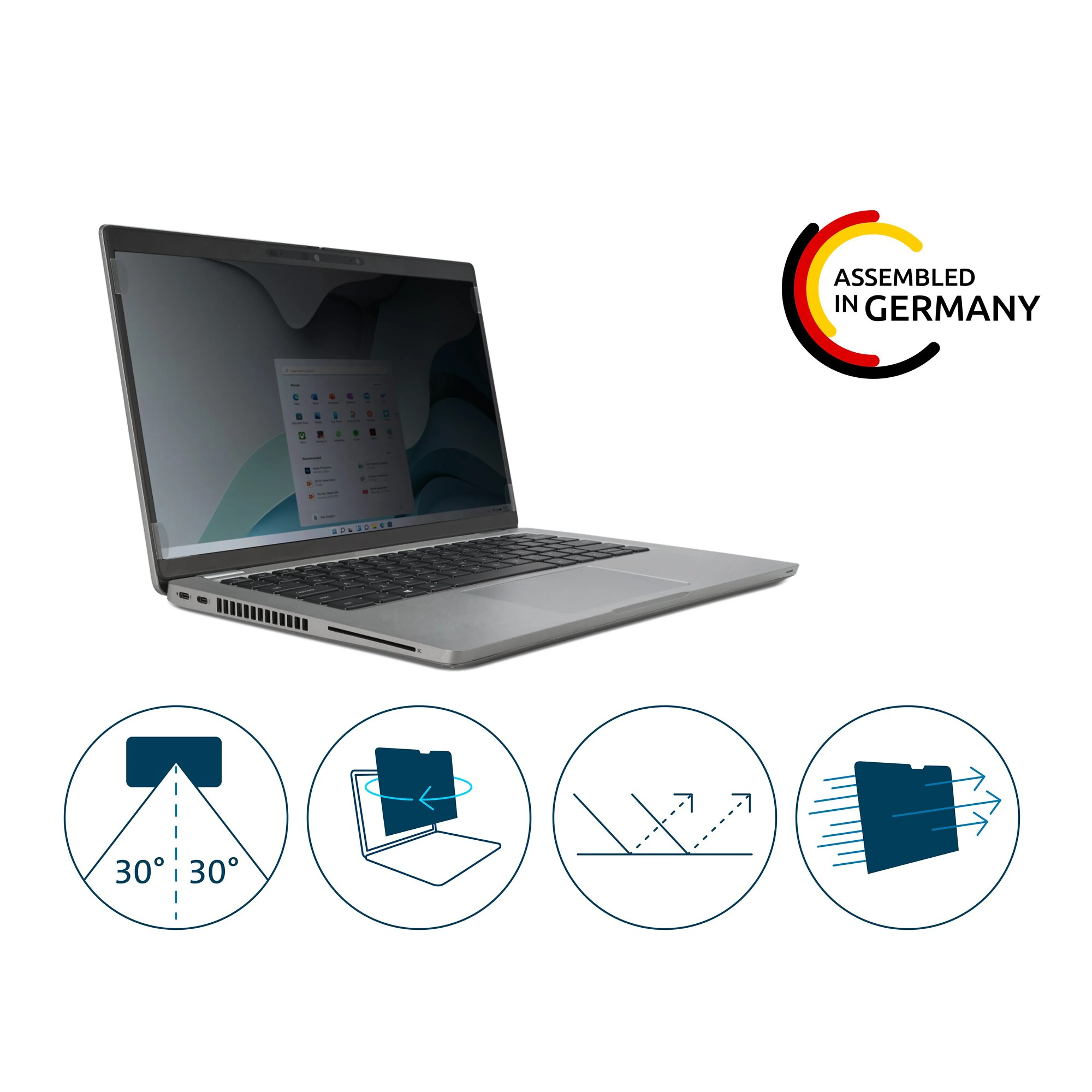 Kensington EQ Privacy Screen Filter 15,6" laptop 16:9 - privacyfilter - blauwlichtfilter - krasbestendig - omkeerbaar mat/glad