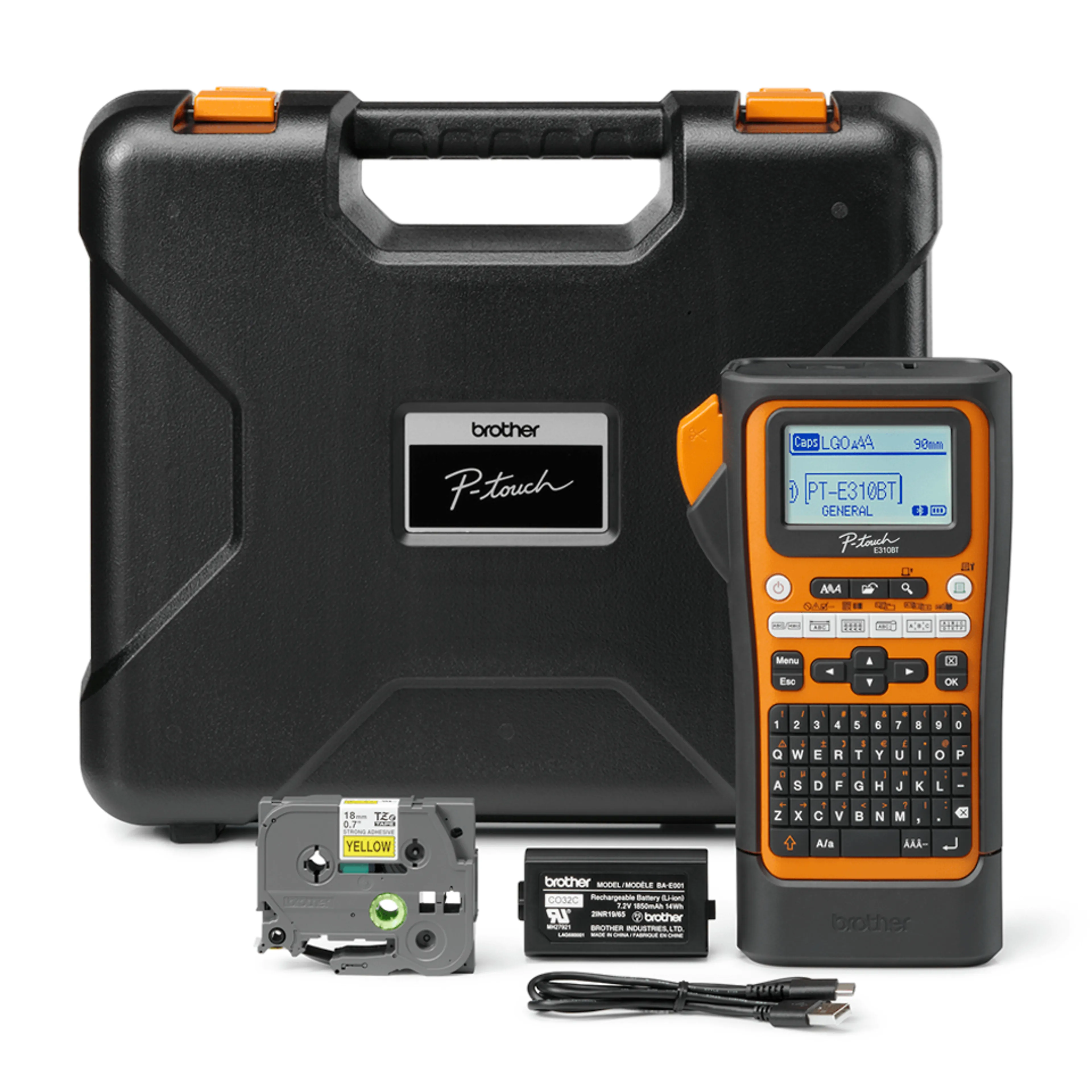 Brother professionele labelprinter PT-E310BTVP - USB - Bluetooth - QWERTY-toetsenbord - draagkoffer