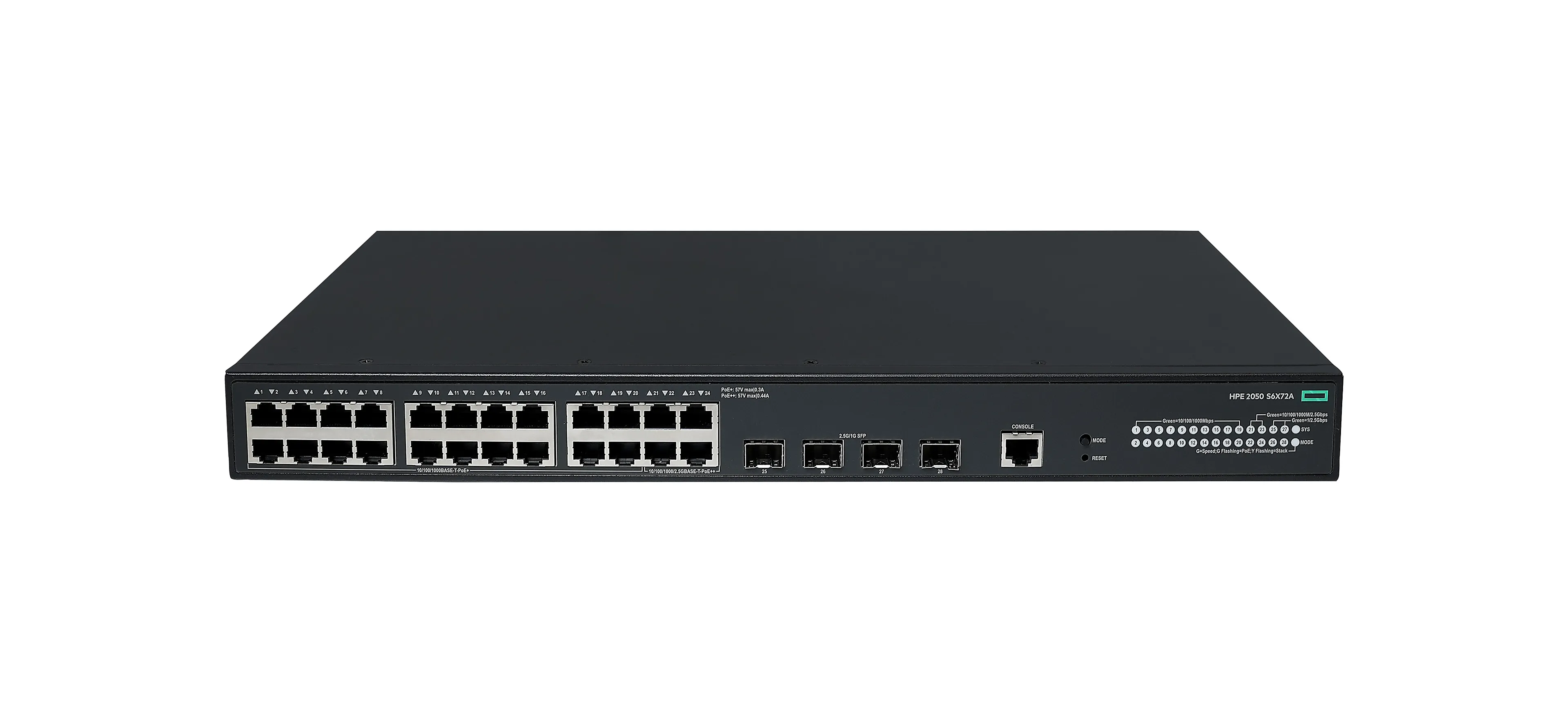 HP Enterprise Networking CW 2050 24p 10/100/1000BT PoE+ 4p SFP 1G/2.5G 420W switch