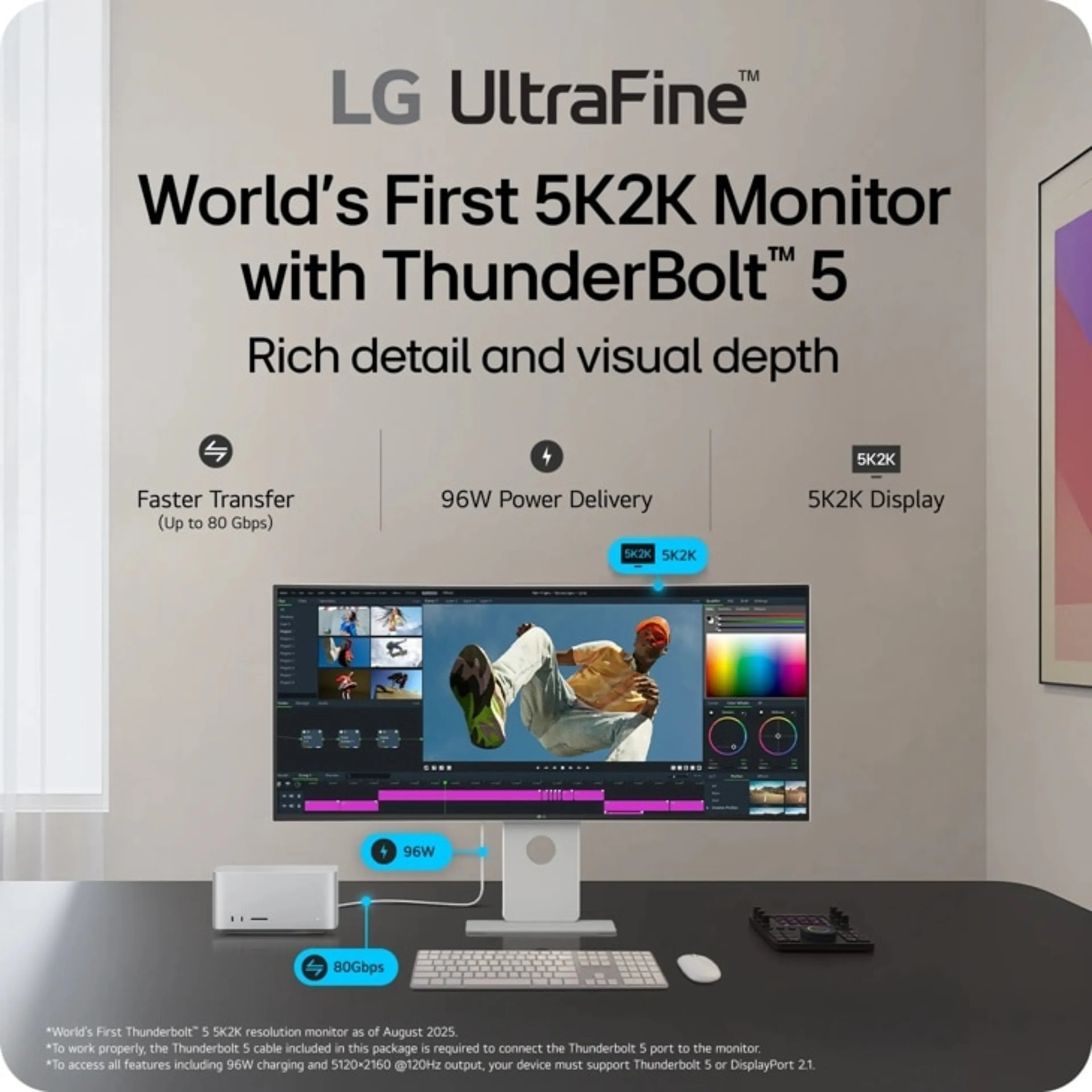 LG UltraFine 40U990A-W - 40" 5K2K Nano IPS Black - Thunderbolt 5 - 96W PD - Curved 2500R