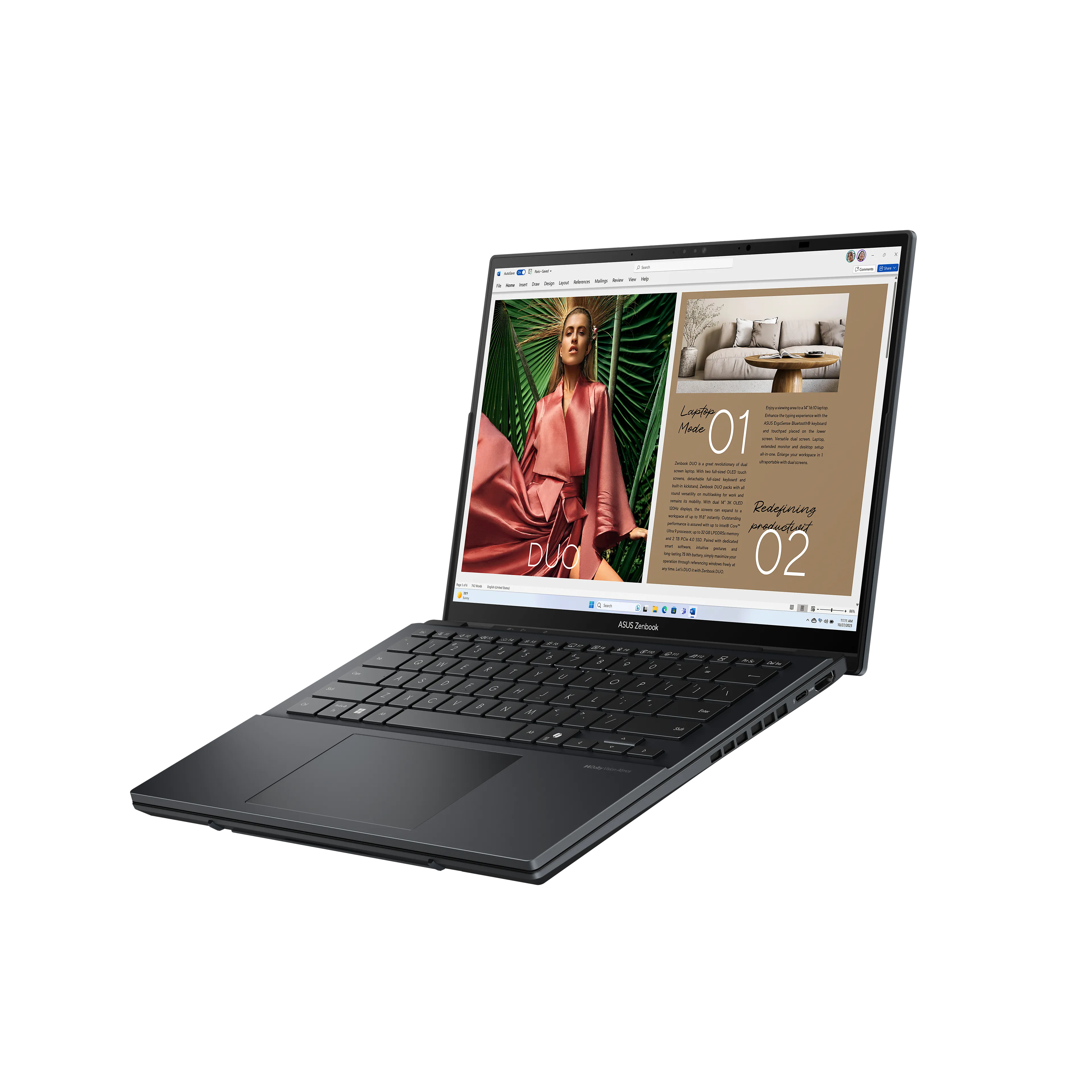 Asus Zenbook UX8406CA-QL038W duo - 14" OLED tactile - Intel Core Ultra 7 - 32Go RAM - 1To SSD