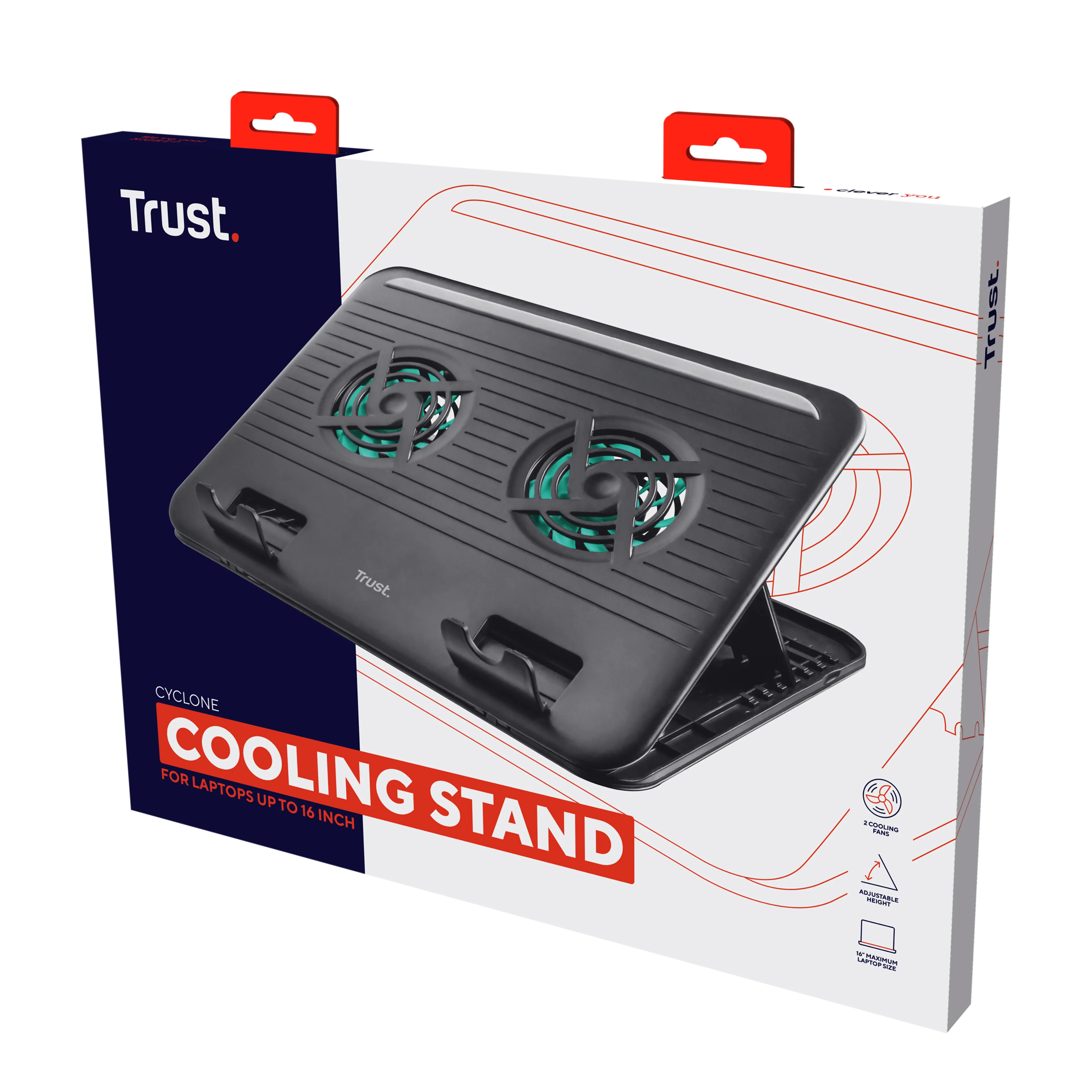 Trust Cyclone - support ordinateur portable - système de refroidissement
