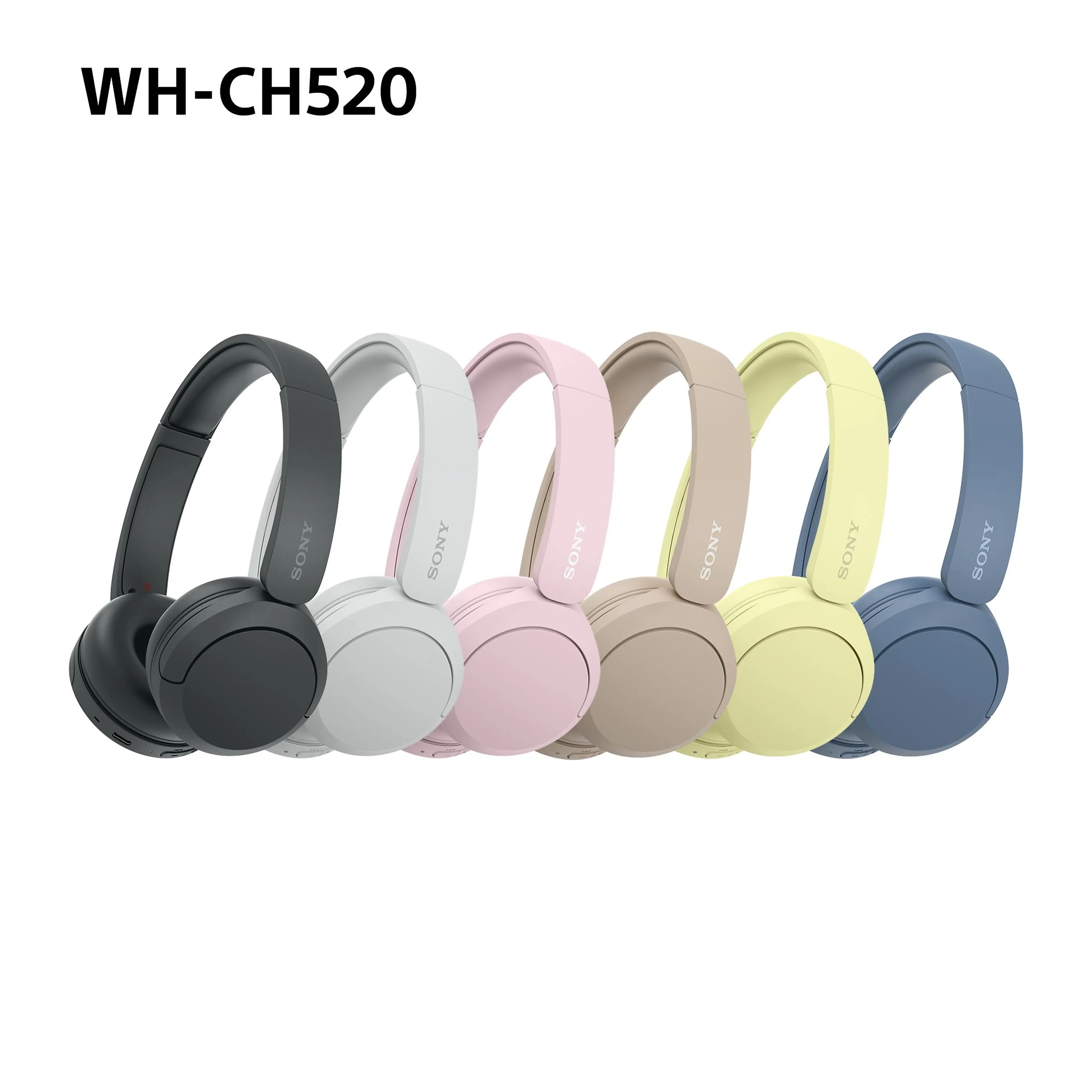 Sony wireless headphones WH-CH520 - bluetooth - microphone - yellow