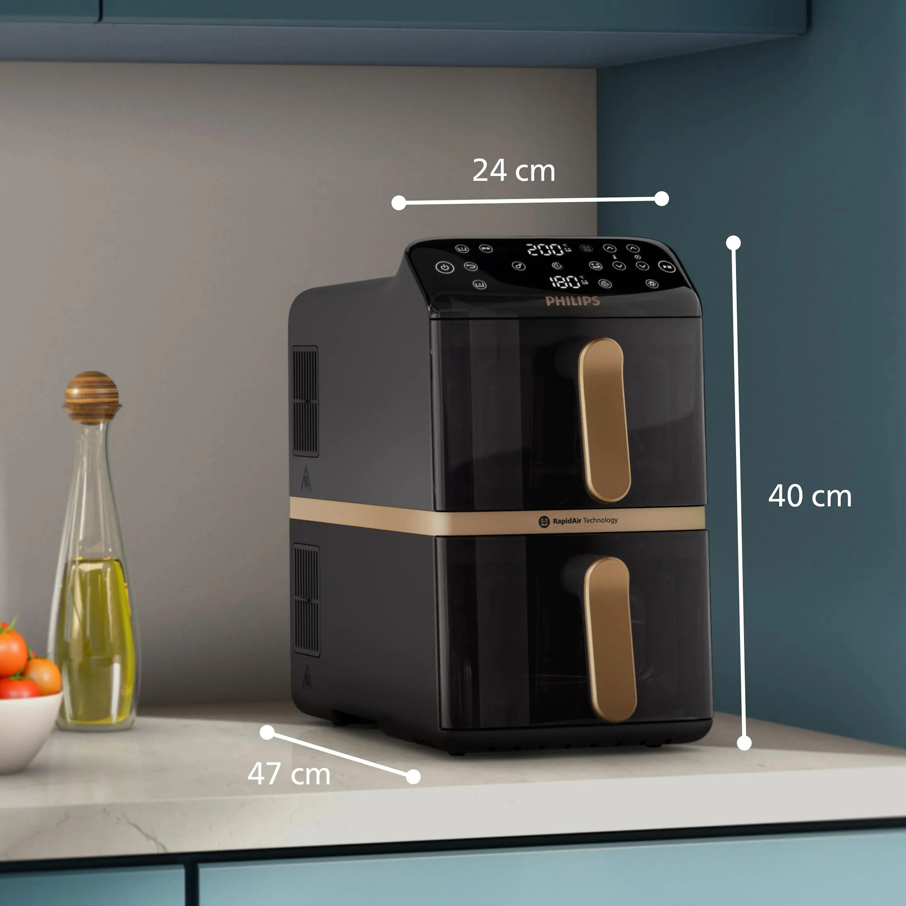 Philips 4000 series Dual Stack Airfryer Vertical Basket 10L