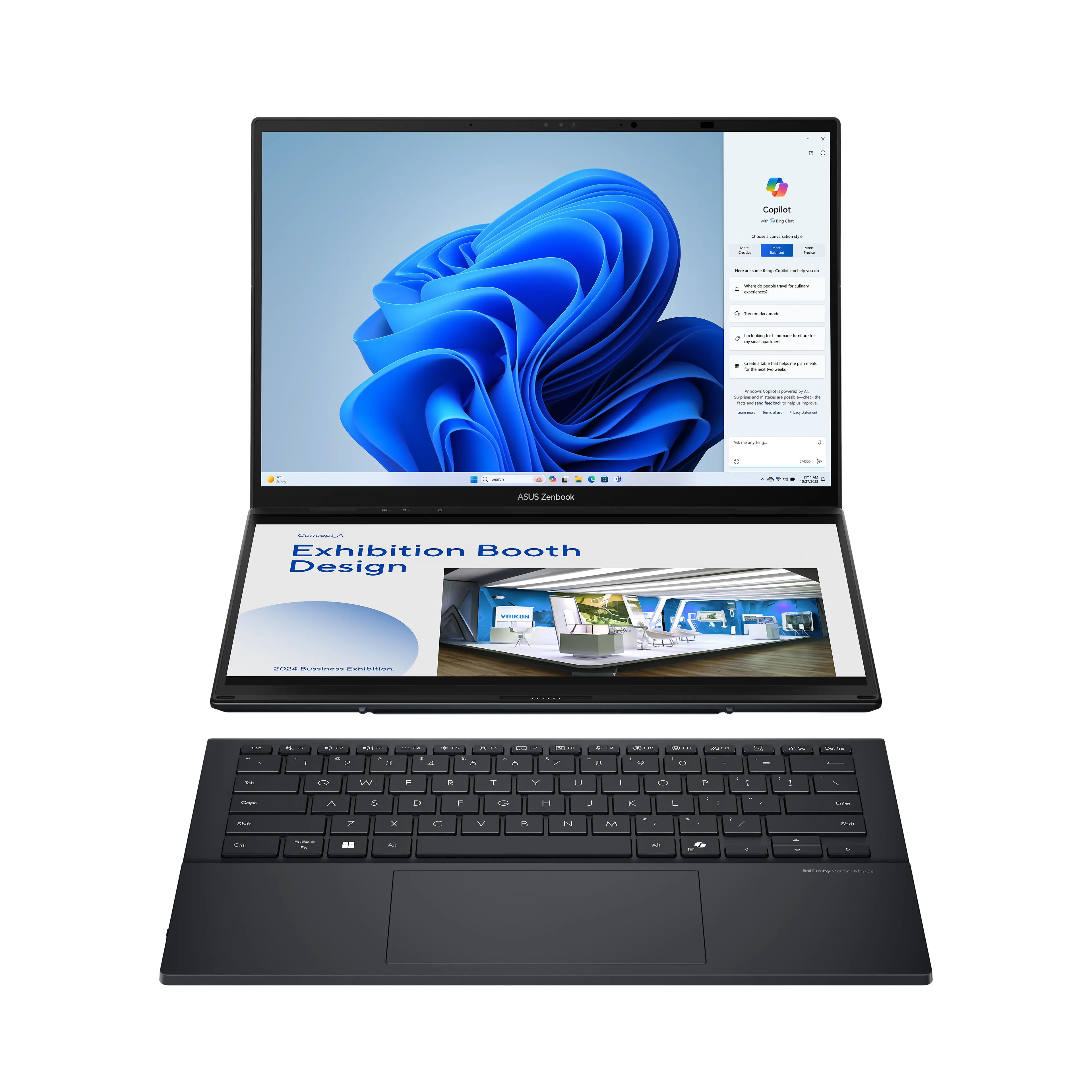 Asus Zenbook UX8406CA-QL038W duo - 14" OLED tactile - Intel Core Ultra 7 - 32Go RAM - 1To SSD