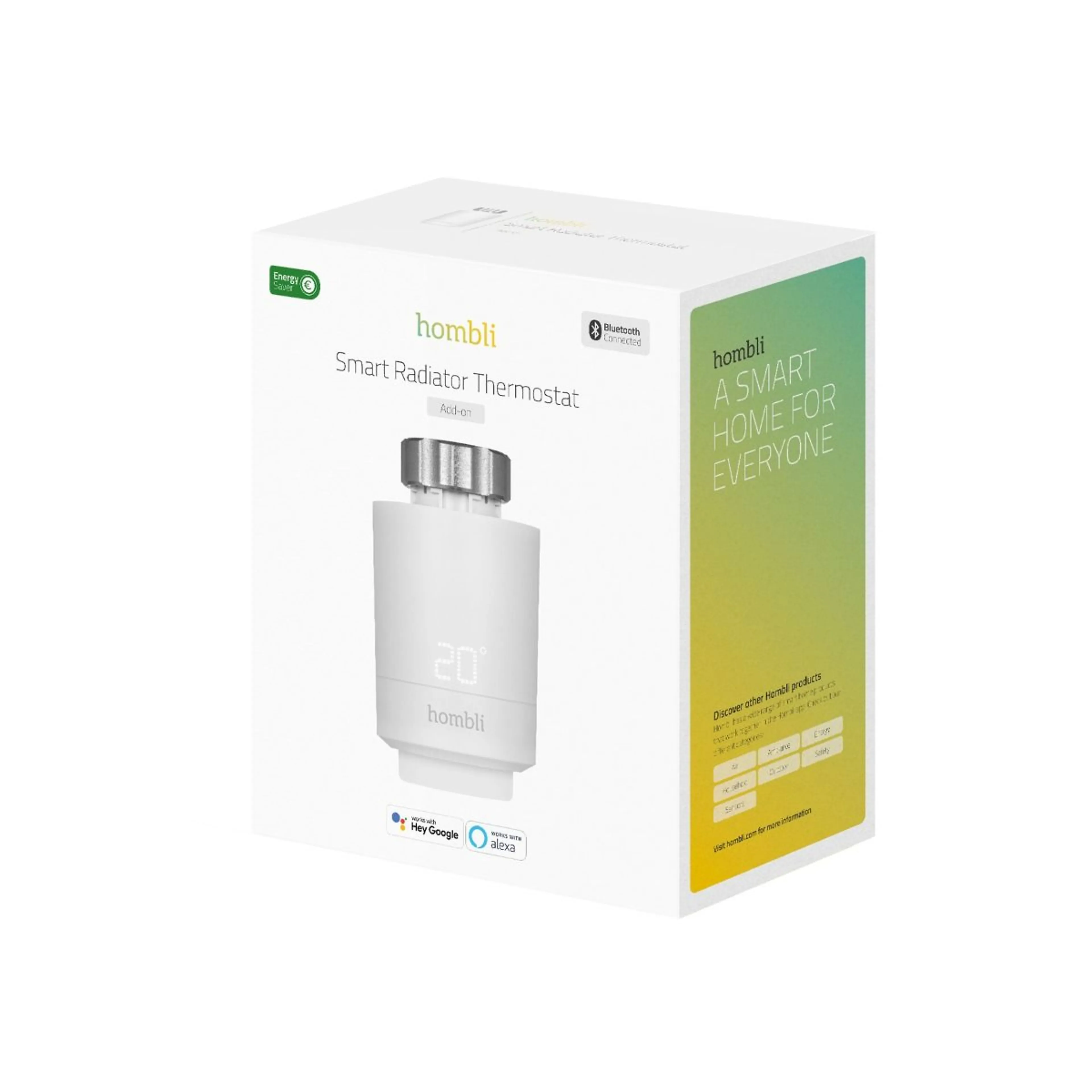 Hombli Smart BT Radiator Thermostat Add-on - bluetooth - IP21 - led display - M30 x 1.5 mm