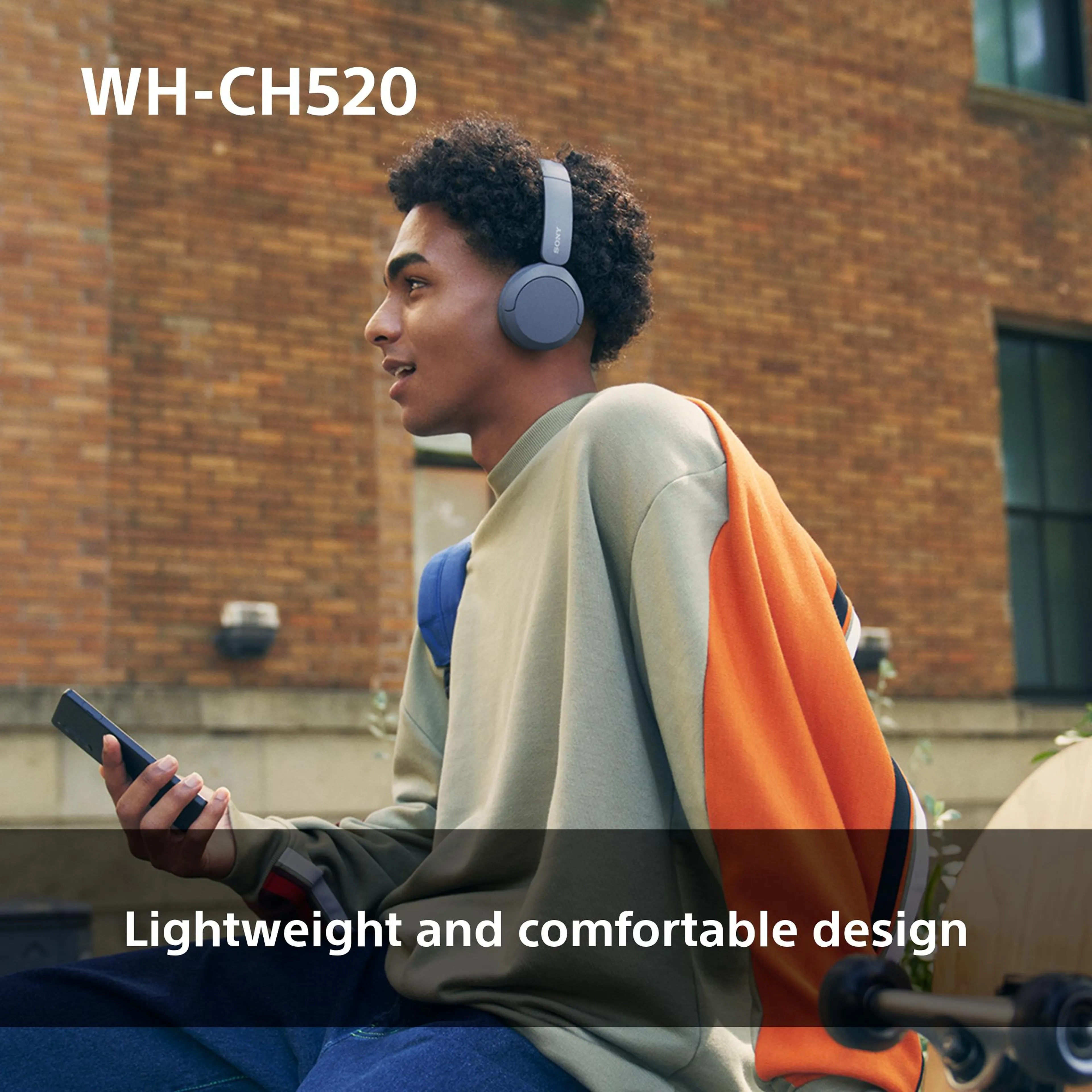 Sony wireless headphones WH-CH520 - bluetooth - microphone - yellow