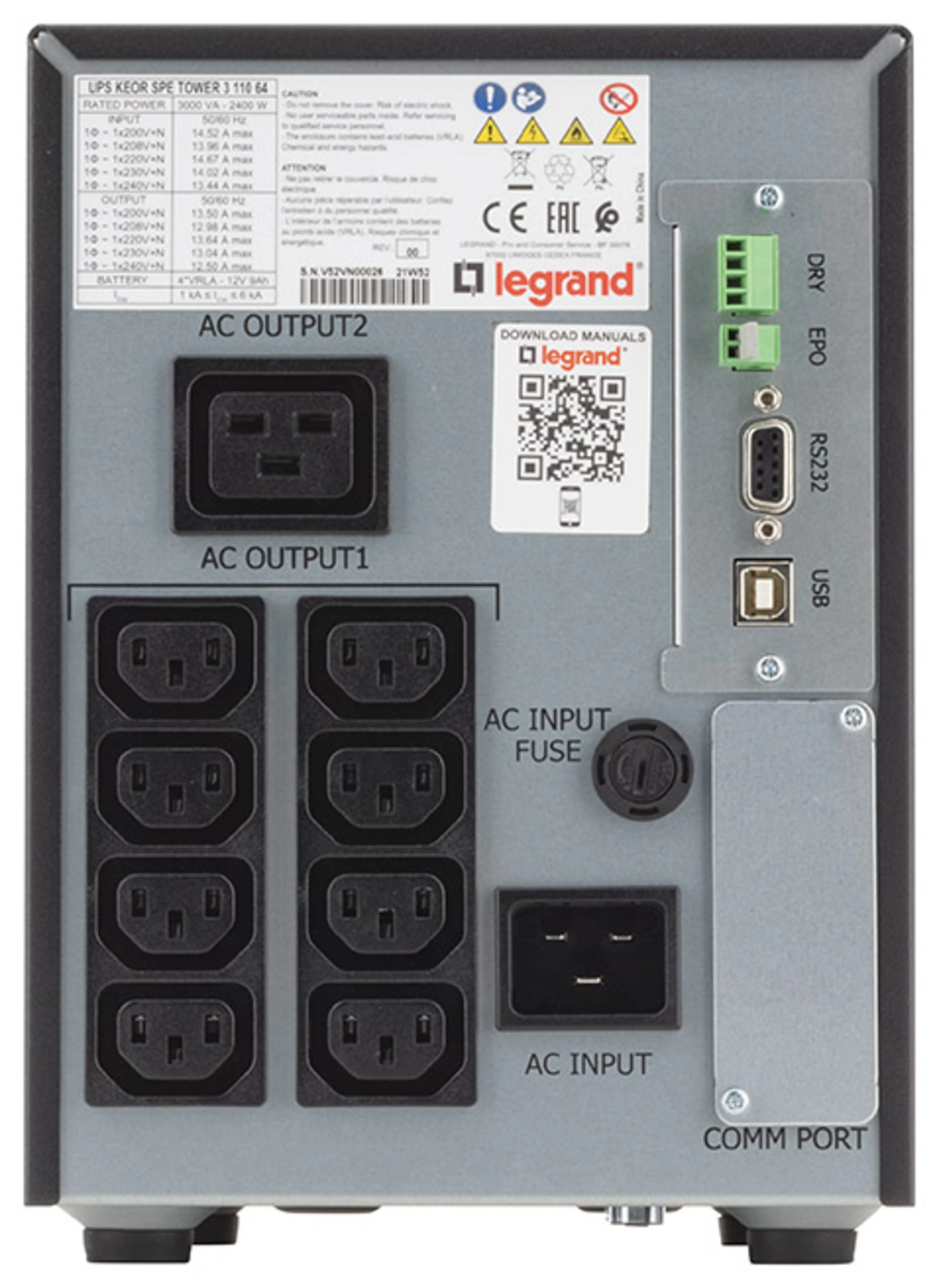 Legrand Keor ASI KEOR SPE tower 3KVA - line-interactive - tower chassis - lcd scherm