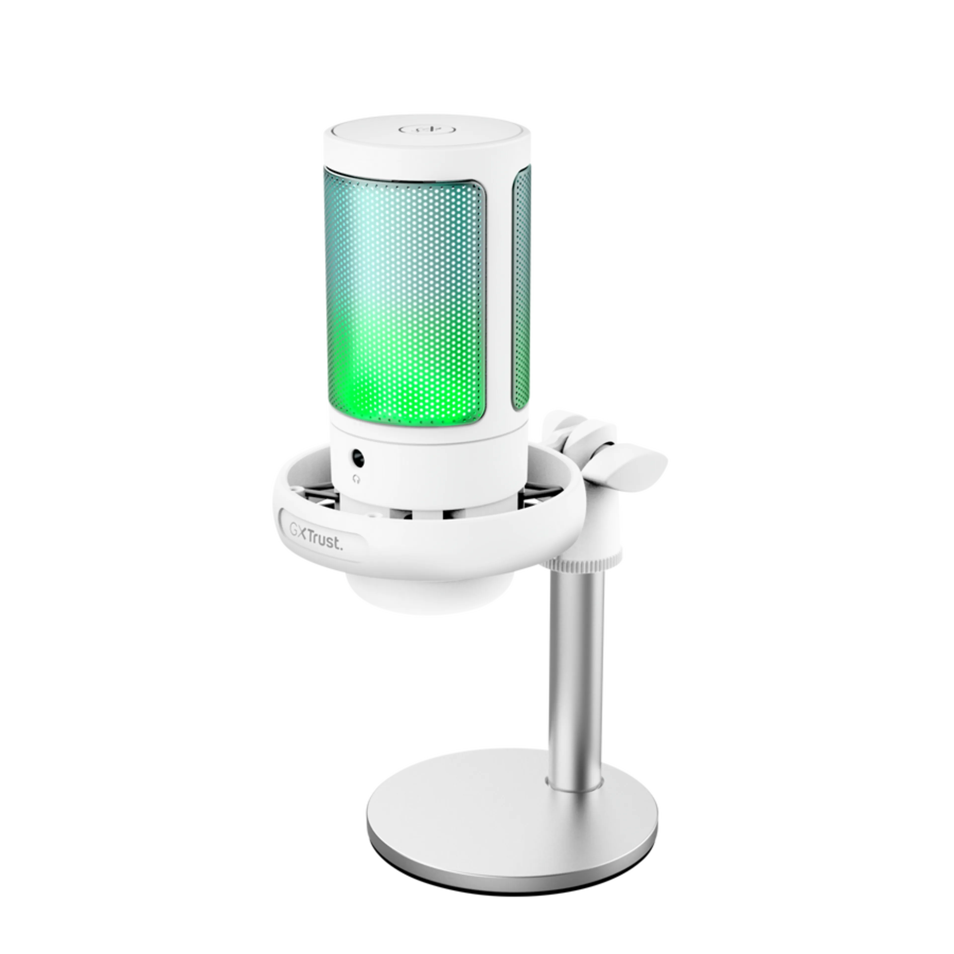 Trust GXT 238W Auron usb-microfoon - wit - verlicht - met metalen standaard
