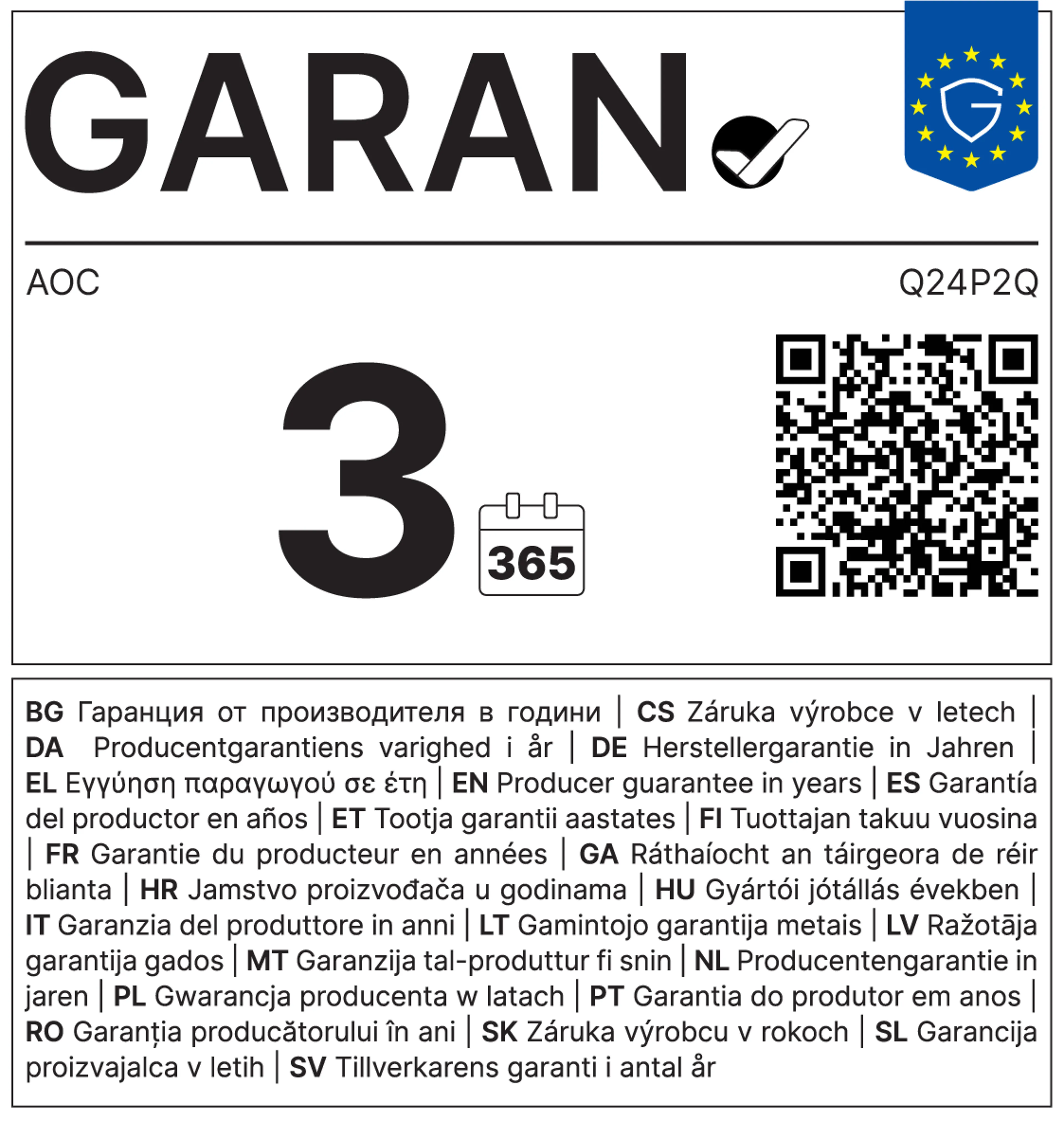 AOC P2 Q24P2Q - 23,8" - QHD - IPS - 75 Hz