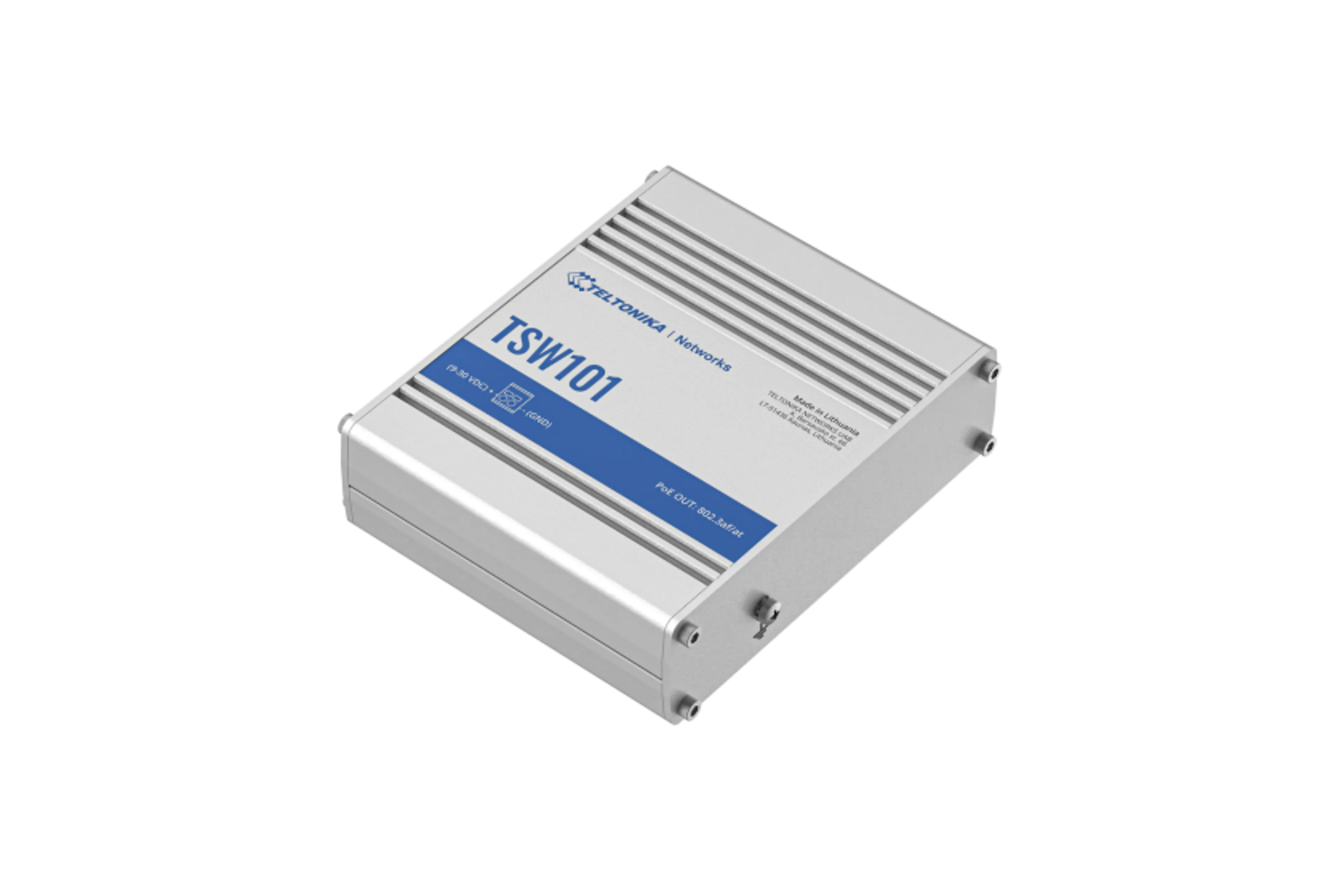 Outlet Automotive Poe+ Switch TSW101 - 5x Gigabit Ethernet - 4x PoE+ - Aluminium behuizing