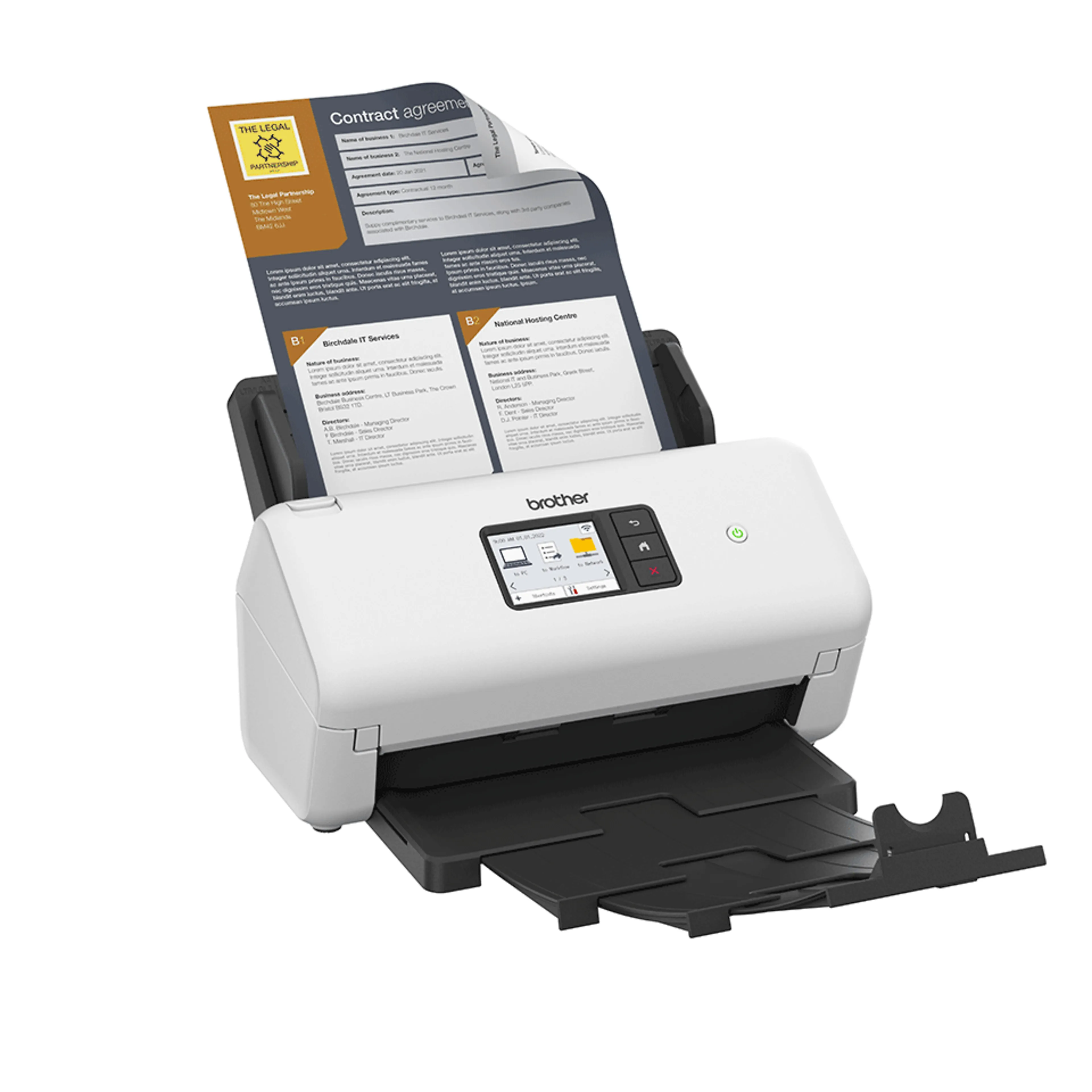 Brother desktopscanner ADS-4550W - dubbelzijdig scannen - 35 ppm - 600 x 600 dpi - 512MB RAM