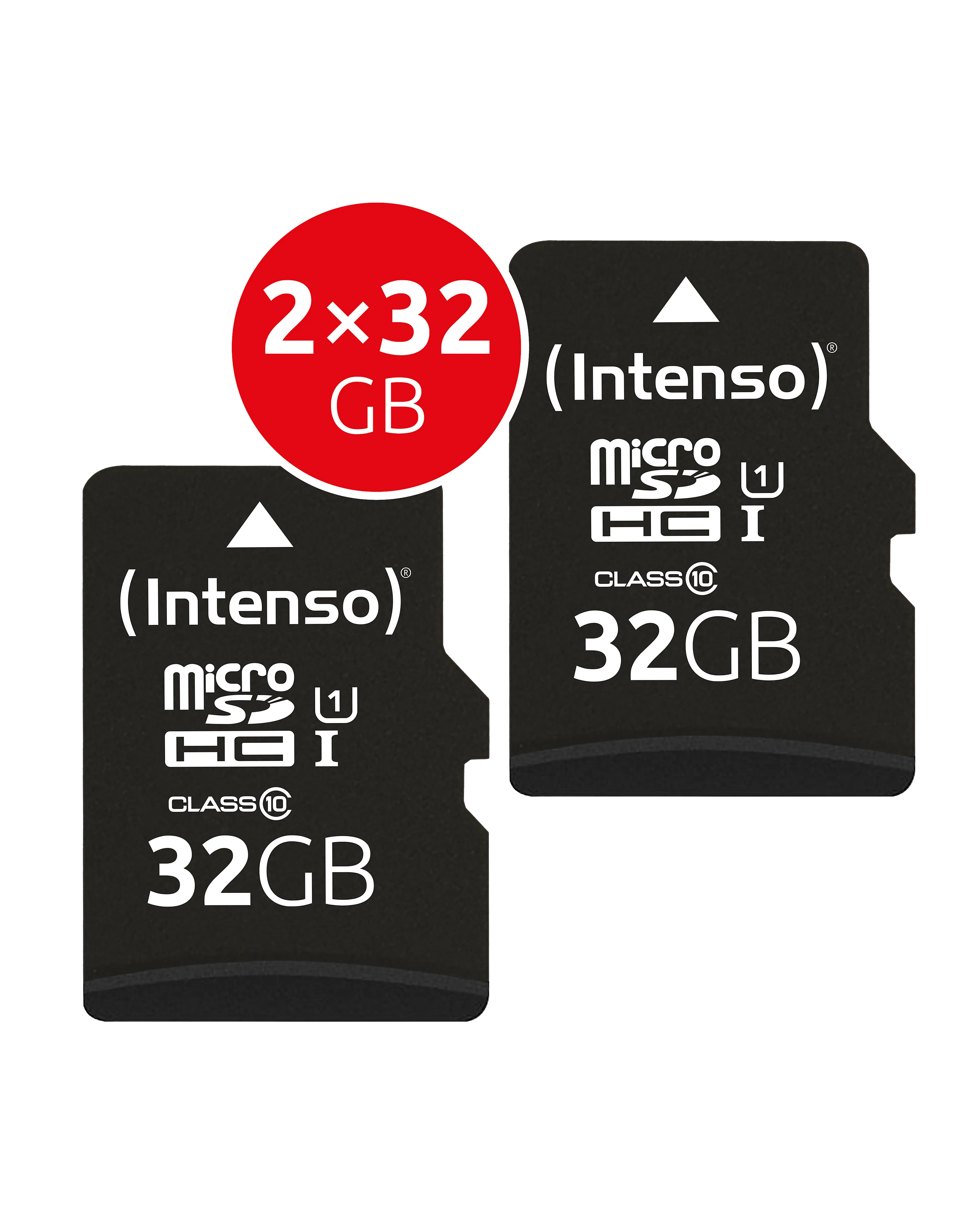 Intenso microSDHC 32GB UHS-I Premium - dubbele verpakking - inclusief SD-adapter - class 10