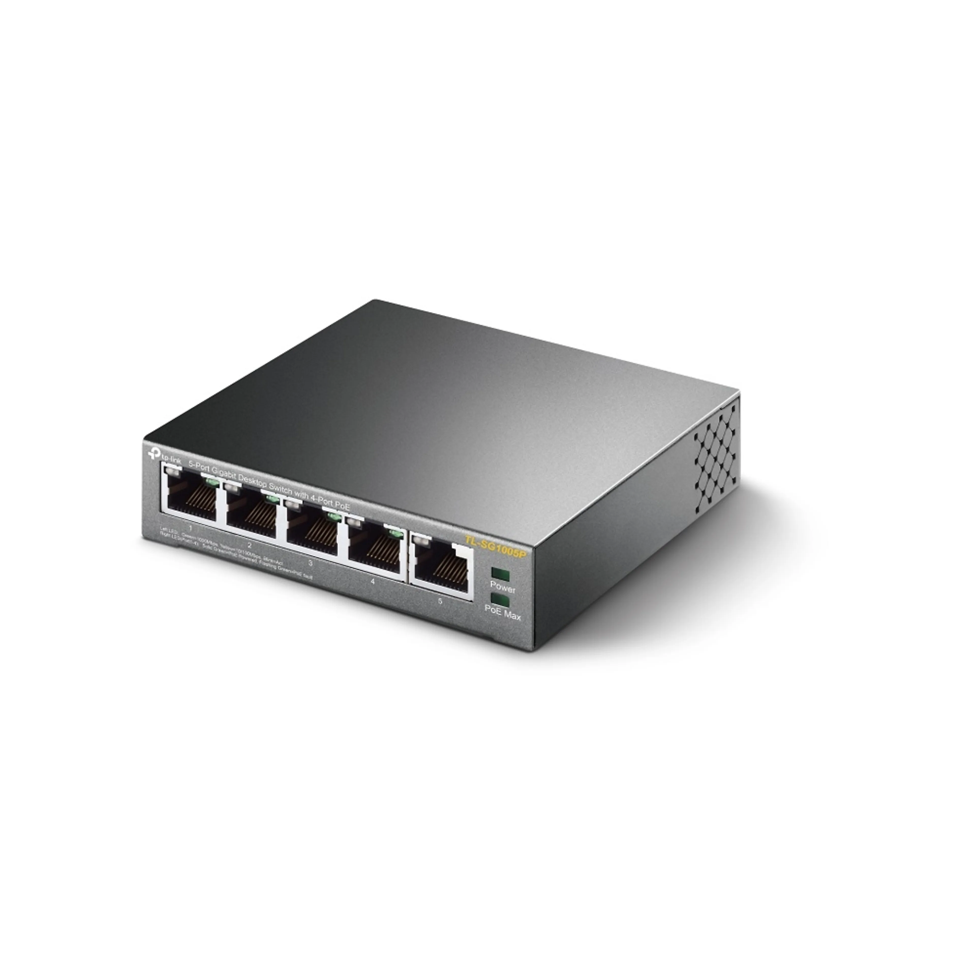 TP-Link 5-Port Gigabit Desktop Switch TL-SG1005P - 4 PoE poorten - 56W PoE vermogen - stalen behuizing - fanless
