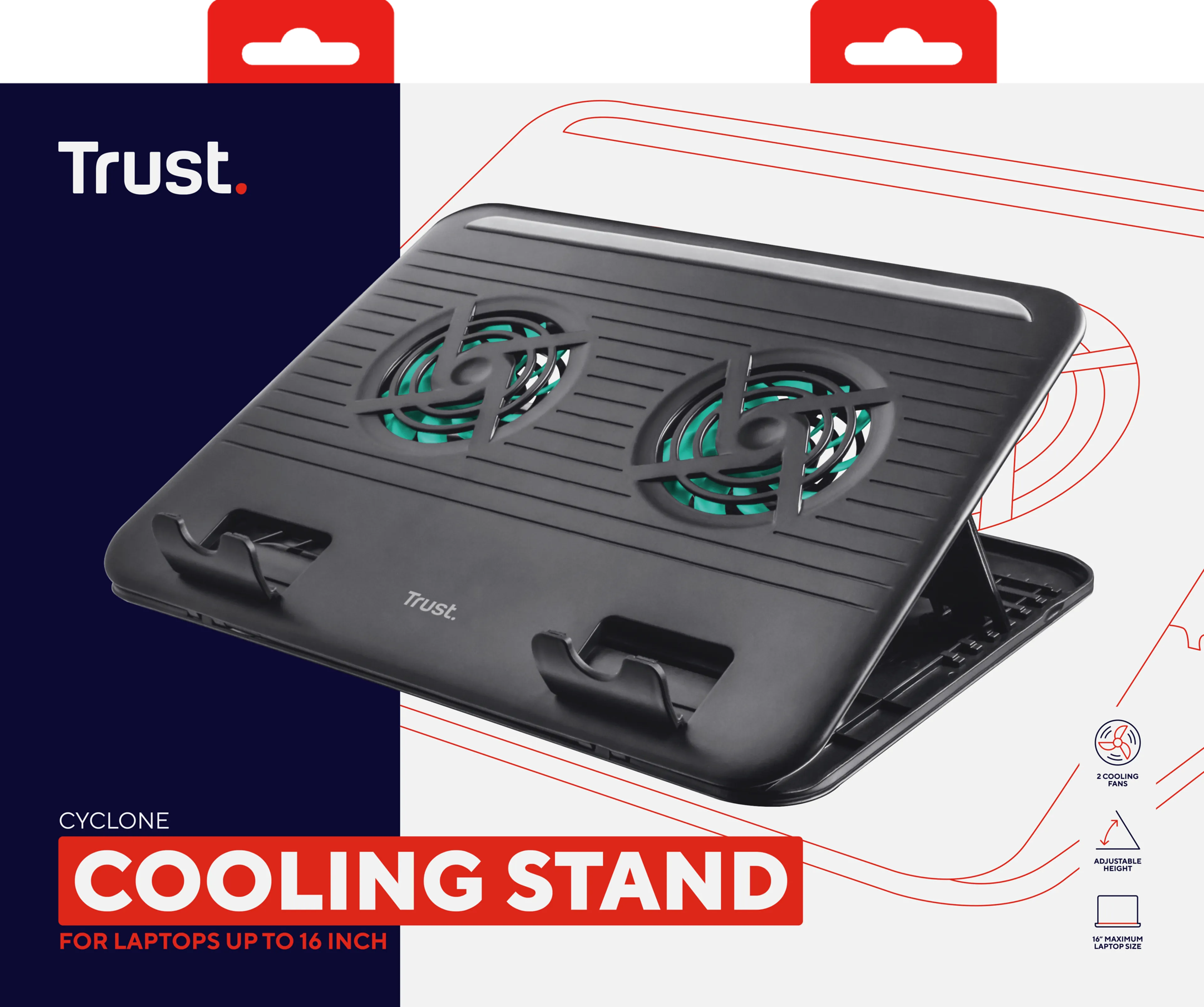 Trust Cyclone - support ordinateur portable - système de refroidissement