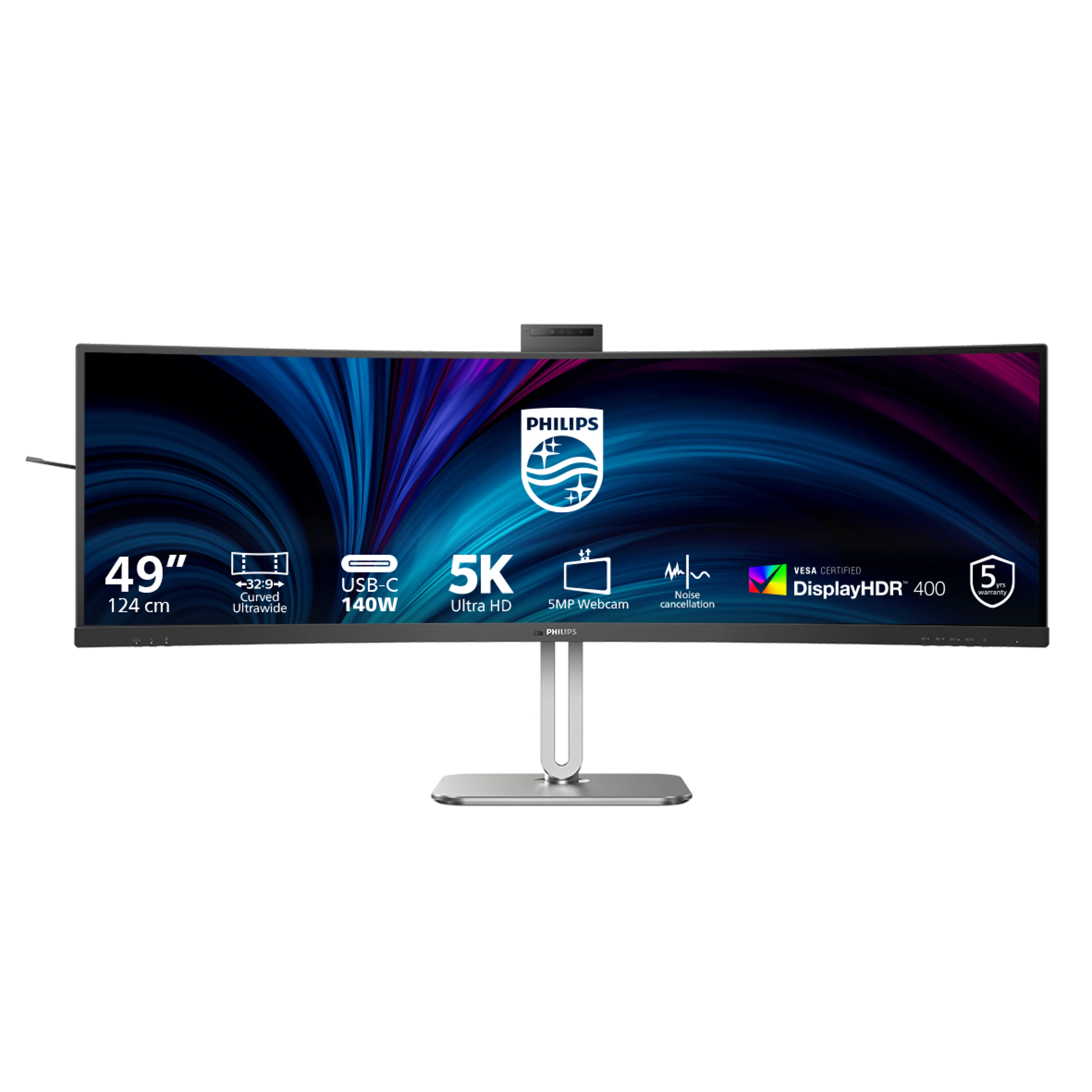 Philips 5000 series 49B2U5900CH 49" curved VA LED DQHD 32:9 USB-C docking 4 ms