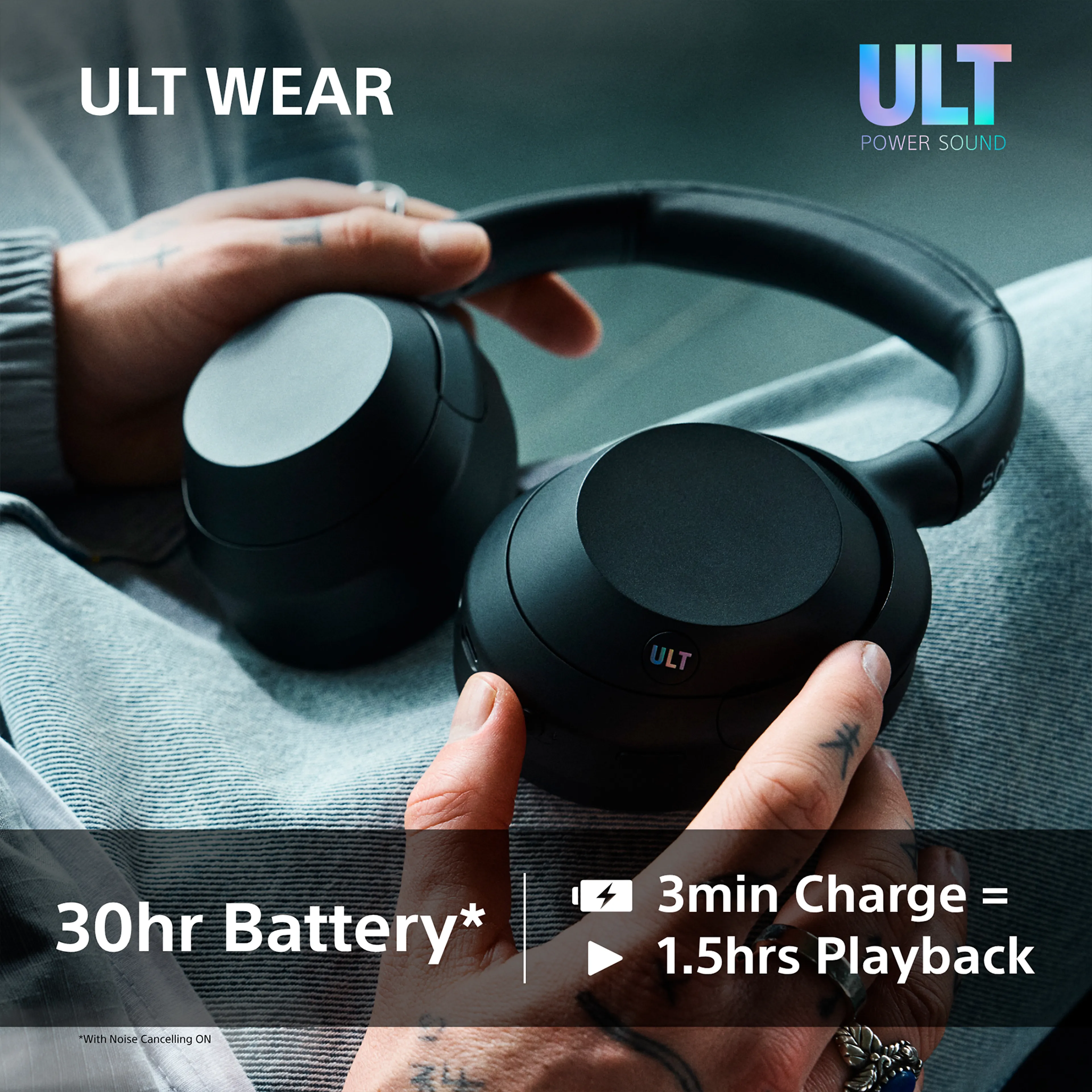 Sony casque Bluetooth ULT WEAR WHULT900NW - connectivité sans fil - réduction de bruit - blanc
