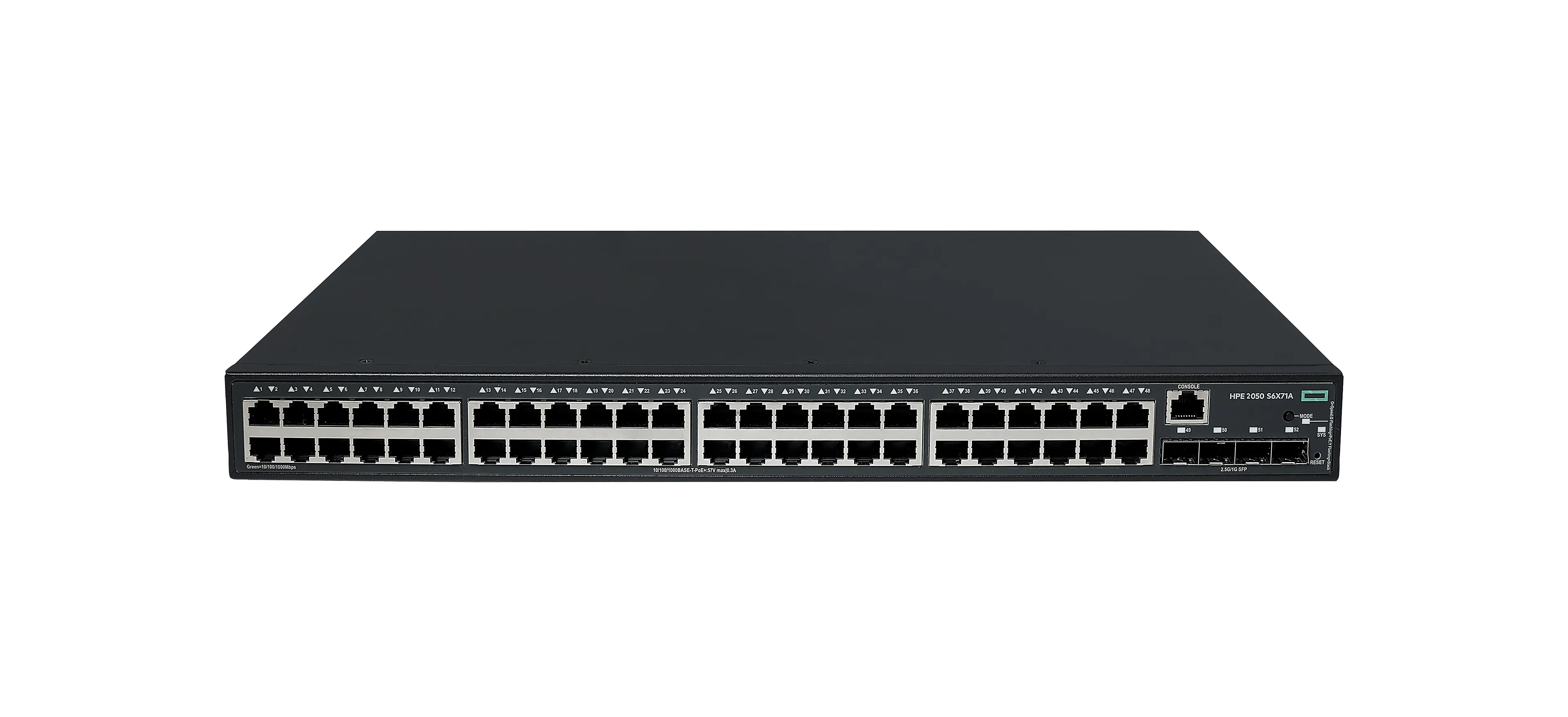HP Enterprise Networking CW 2050 48p 10/100/1000BASE-T PoE+ 4p SFP 1G/2.5G 410W switch