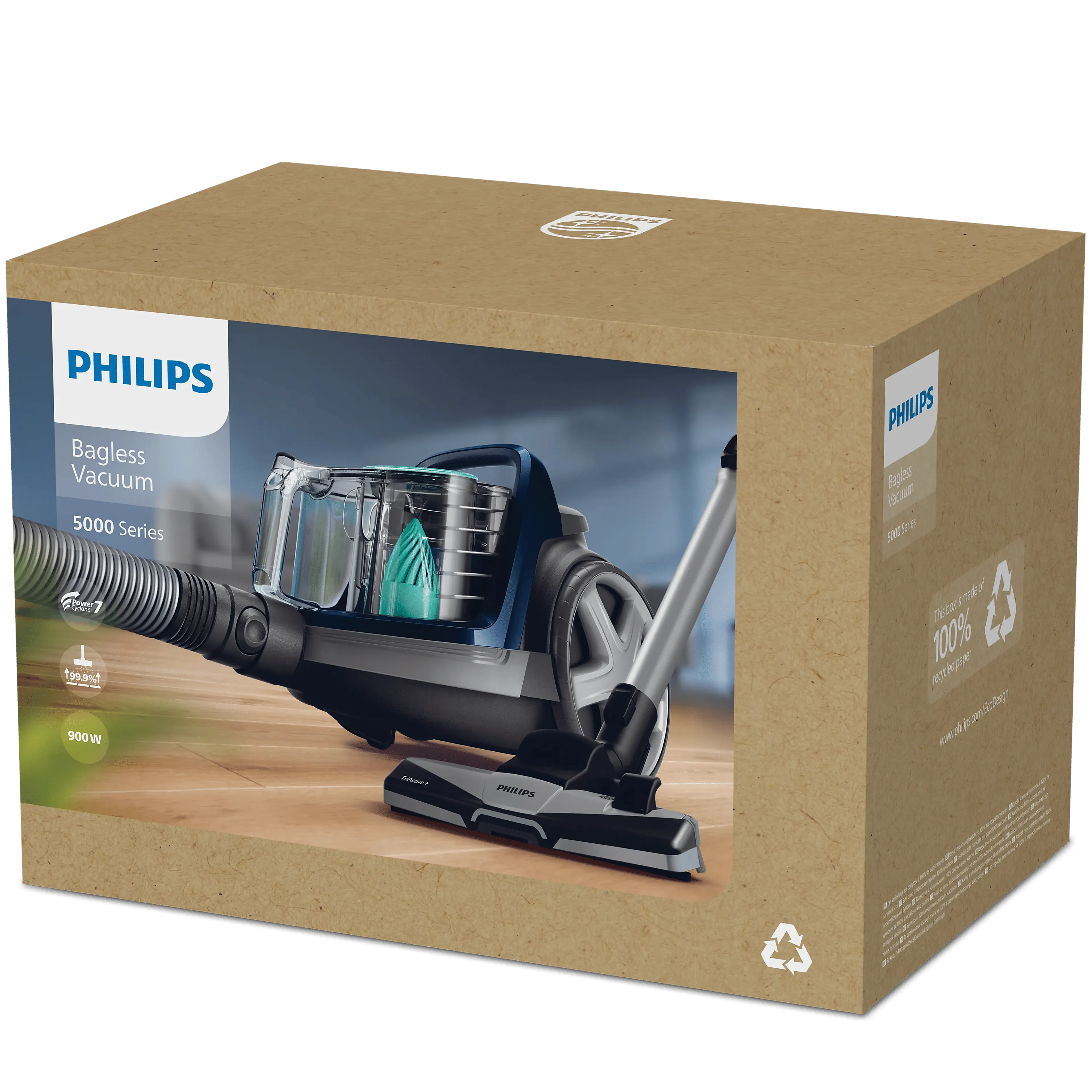 Philips 5000 series FC9556/09 - 900W - zonder zak - PC7 TriActive+ - turbo borstel