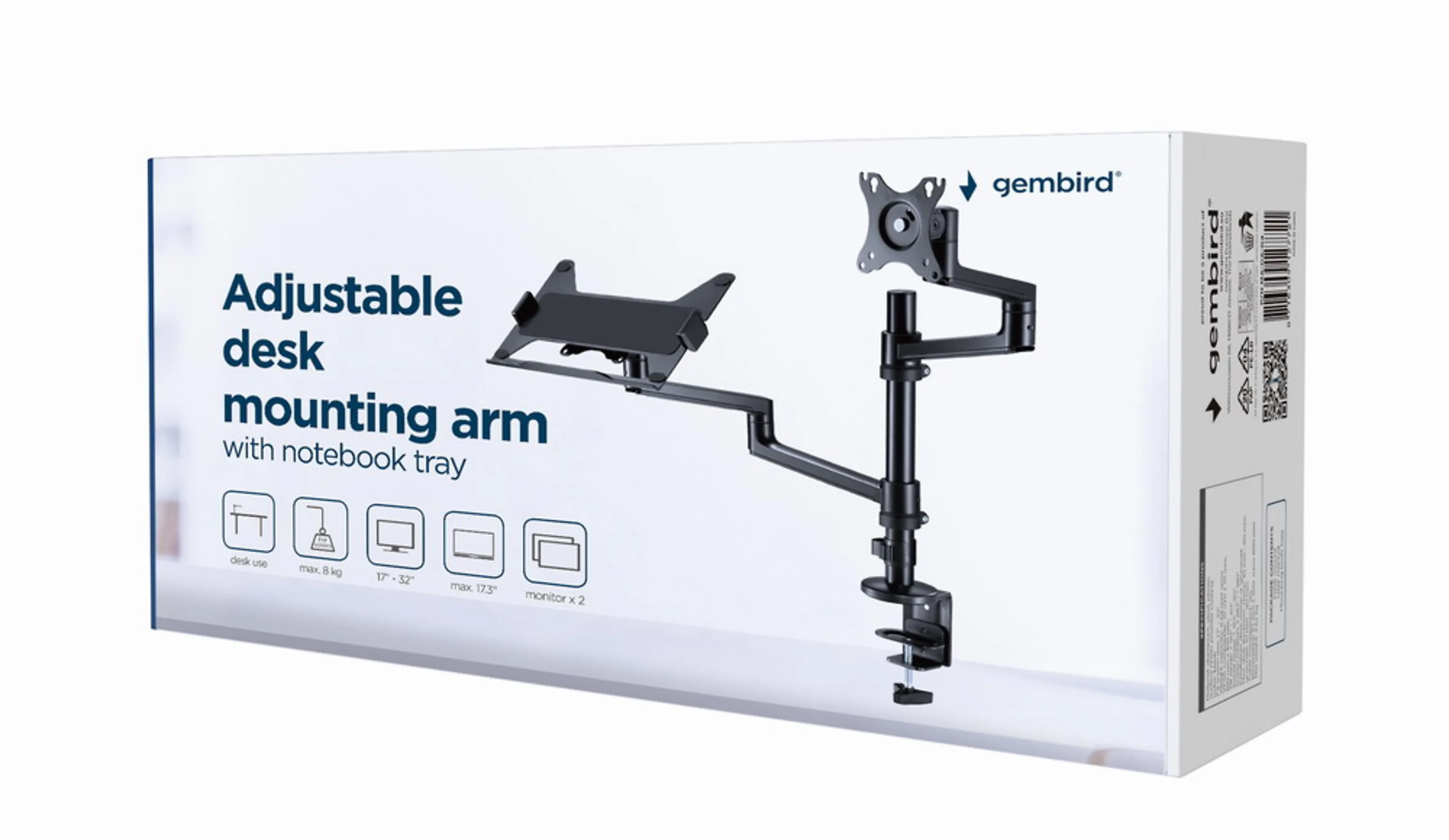 Gembird support mural d'écran MA-DA-04 - 13''-32'' - jusqu'à 9 kg - VESA compatible