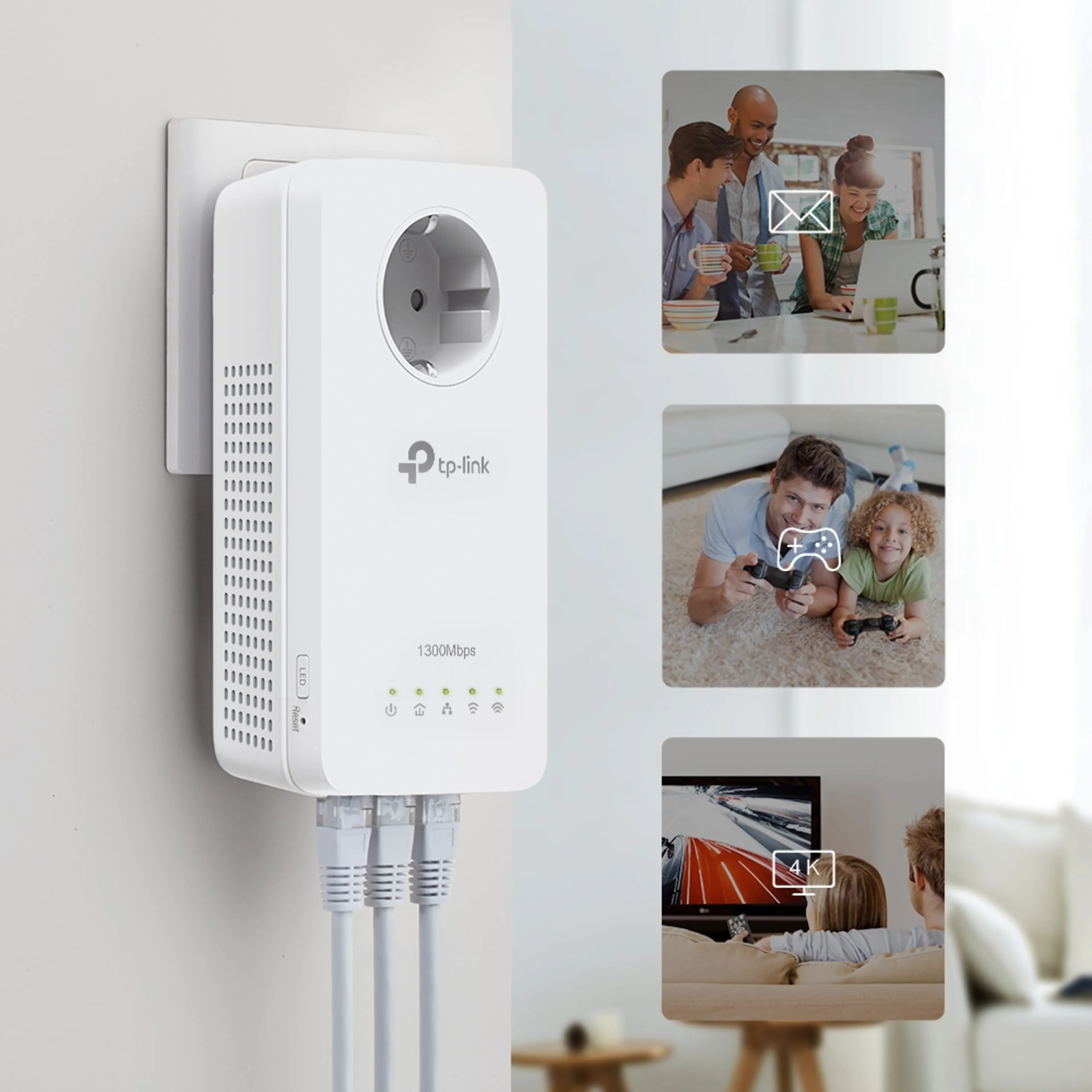TP-Link AV1300 Gigabit Passthrough Powerline