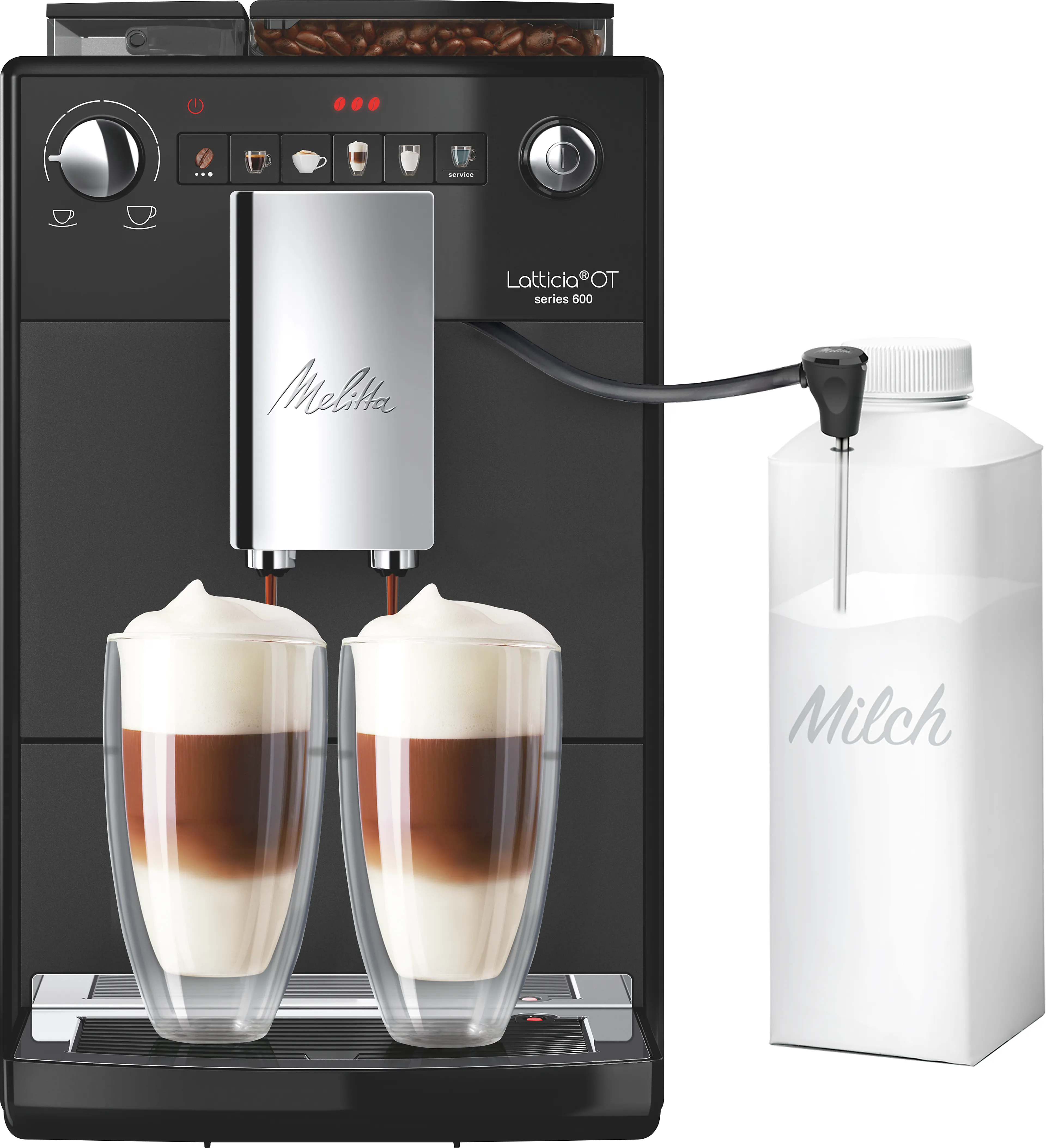 Melitta Latticia OT F300-103 Frosted Black - 1450 watt - XL-watertank - Instelbare koffiesterkte - Double Cup-modus