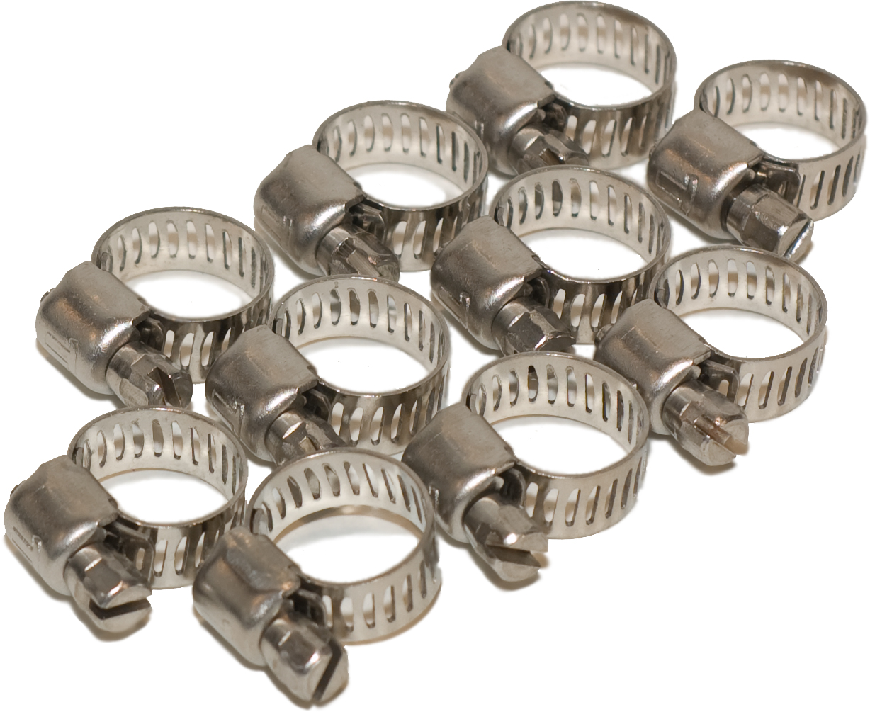 Compressed air store hose clamps